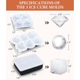 thumbnail image 2 of Ice Cube Trays and Ice Molds, Silicone Ice Cube Molds for Freezer with Lid, Diamond & Sphere Ice Ball Maker & Square Ice Cube Maker for Whiskey, Cocktails and Homemade, Reusable, 2 of 5