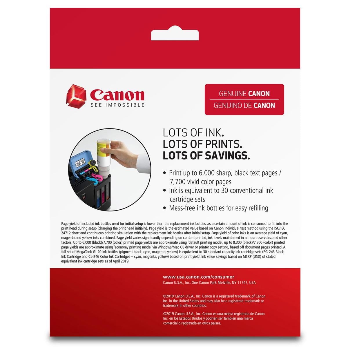 Canon GI-20 CMY Inkjet Refill Kit, 3-Pack for PIXMA G5020, G6020