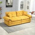 thumbnail image 3 of 84" Chenille Sofa Couch, Modern Upholstered Loveseat Sofa Couches with Pillows, Memory Foam Deep Seat Sofas Lounge Couch for Living Room Bedroom Apartment Office, Yellow, 3 of 9