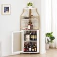 thumbnail image 1 of 61-pulgada industrial de altura freestanding de esquina bar gabinete para liquor con adjustable estantes, mesh door, y glass holder para kitchen, 1 of 7