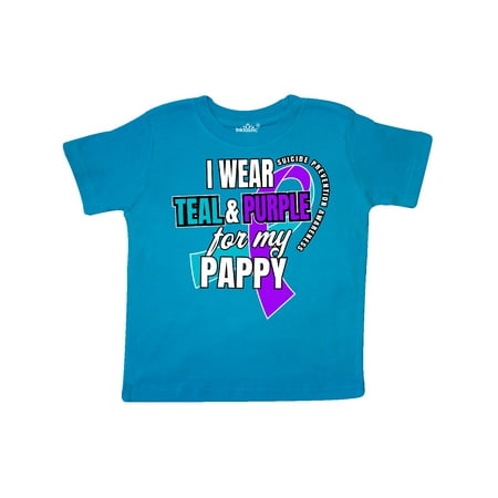 

Inktastic Suicide Prevention I Wear Teal and Purple for My Pappy Gift Toddler Boy or Toddler Girl T-Shirt
