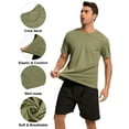 thumbnail image 3 of Hanerdun Mens Athletic Quick Dry Shirts Tops Short Sleeve Crew Neck Workout Casual Tees Activewear 2 Pack M, 3 of 9