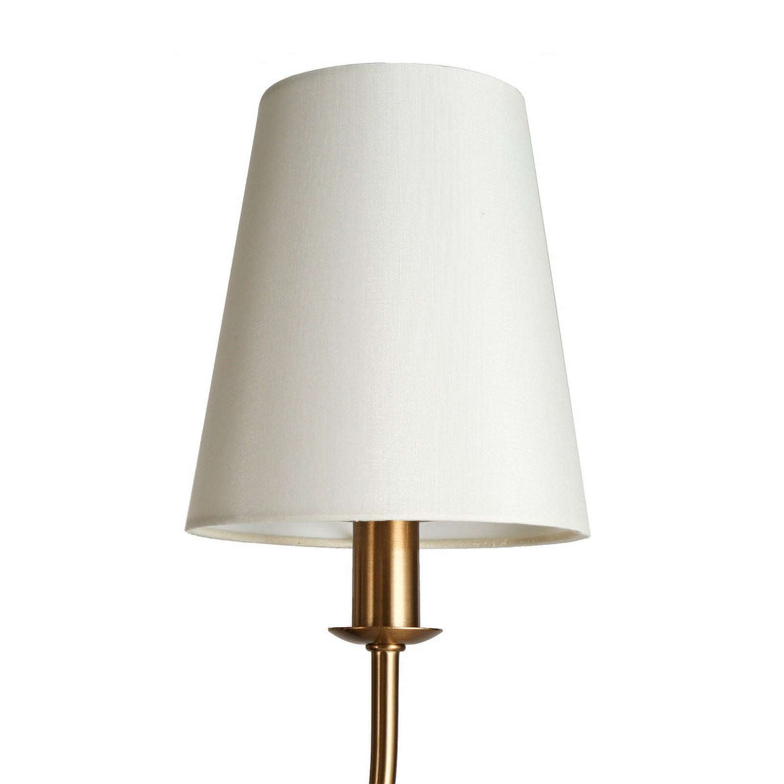 LNC 6-Light Gold and White Fabric Shade Candle Style Modern/Contemporary Chandelier