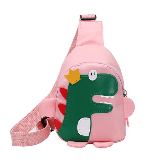 Willtoo Kids Sling Bags Crossbody Bag, Small Nylon Sling Bag for Travel, Cartoon Dinosaur Sling Bag
