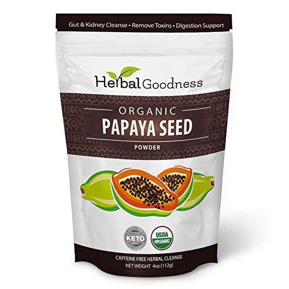 Papaya Seed Powder - Digestive Enzymes, Guts Health, Kidney and Detox Cleanse, 4oz, Herbal Goodness