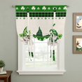 thumbnail image 2 of Green St. Patrick's Day Balloon Curtains for Living Room/French Door, Gnomes Watercolor Leaves Rustic Tie Up Curtains 63 Inch Length Energy Saving Kitchen Curtains Shades for Windows 42"x63", 2 of 8