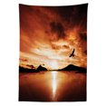 thumbnail image 3 of Ambesonne Bird Tablecloth Rectangular Table Cover, Sunset SeMountain Wings, 52"x70", Brown Yellow, 3 of 4