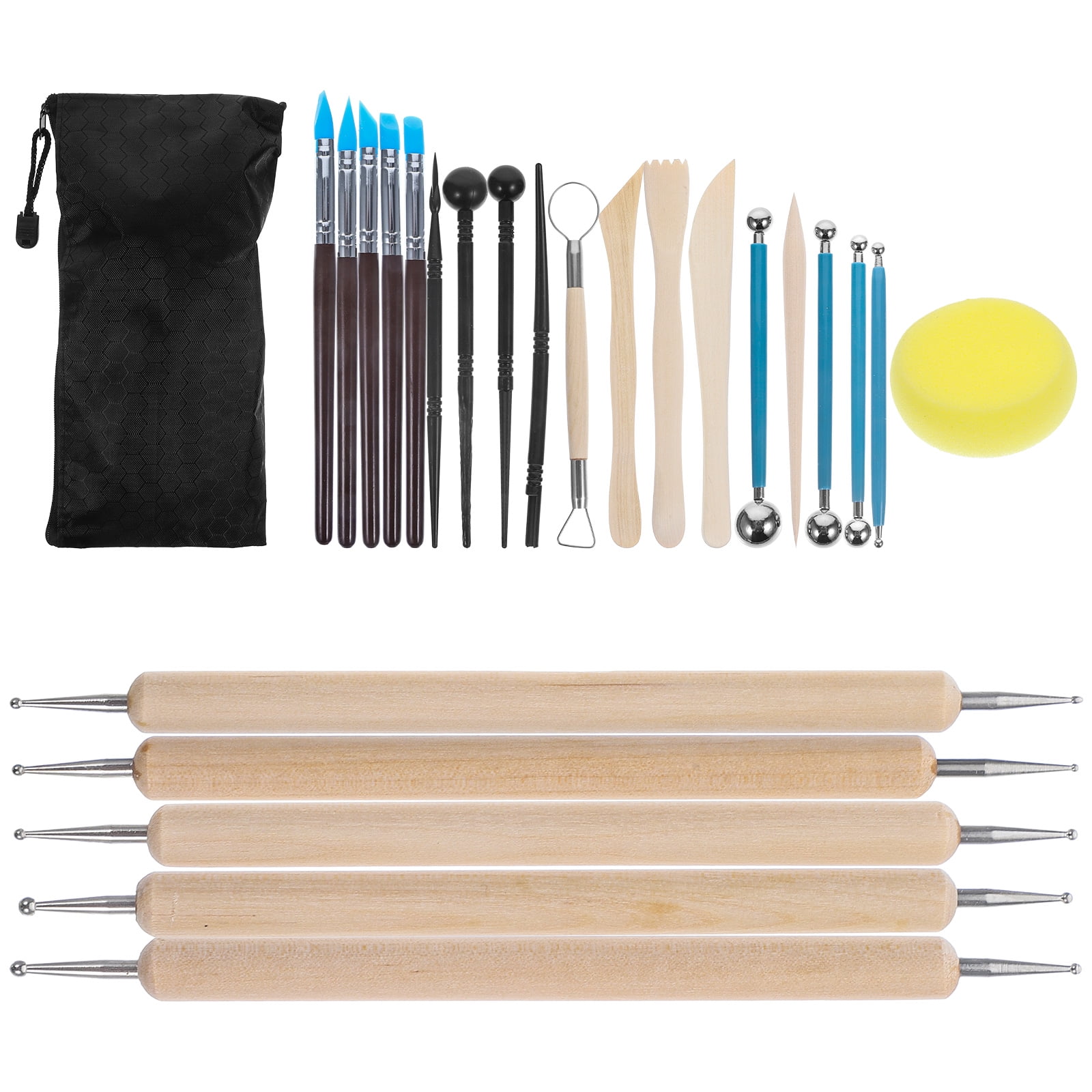 FRCOLOR 1 Set of Reusable DIY Clay Tools Pottery Sculpting Tools Clay Carving Supplies for Beginner,11.81"X7.87"X0.79"