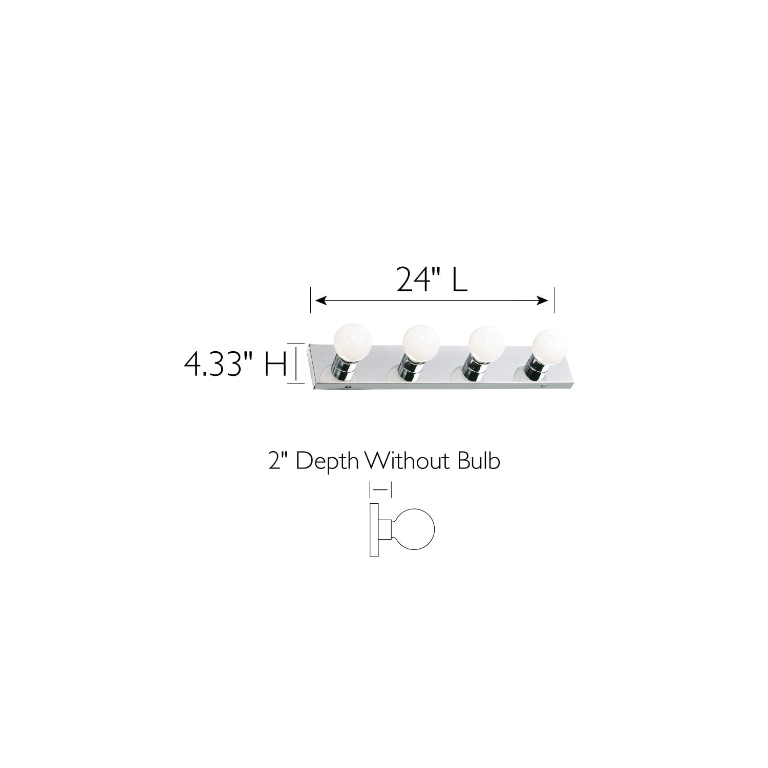 Design House 4-Light Dimmable Vanity Bath Strip Lights with Polished Chrome Finish