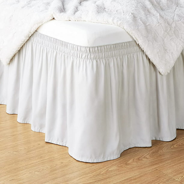 Howarmer Wrap Around Bed Skirts, Full Size Skirt Elastic Dust Ruffles ...
