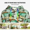 thumbnail image 4 of Daiia Colorful Hawaii Palms Pattern Women's Fashion Hoodies & Sweatshirts with Kangaroo Pocket Hooded Sweatshirt with Eye-catching Drawstrings-X-Large, 4 of 7