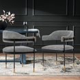thumbnail image 2 of Manhattan Comfort Fauteuil de Salle à Manger Moderne en Bouclé Lia, Gris, 2 of 3
