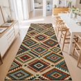 thumbnail image 5 of Bohemian Plaid Washable Runner Rugs 2'x6', Boho Southwestern Vintage Geometric Diamond Motifs Washable Runner Rug Non-Slip Sturdy Edge Binding Carpet for Bedside Hallway Runner Kitchen Galley, 5 of 9