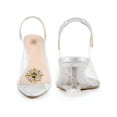 thumbnail image 5 of BLISSFUL STEP Rhinestone Clear Wedge Heel Sandals for Women Silver 7, 5 of 6