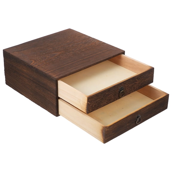 Tineasur Tabletop Drawers Wood for Desktop Organizer Brown 1Pcs