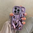 thumbnail image 1 of Glossy 3D Meteorite Texture Plating Silver Phone Case For iPhone 14 13 12 15 Pro Max 11 Camera Protective Metal Color Back Cover, 1 of 7