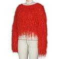 thumbnail image 6 of jjayotai Womens Sweater Clearance Womens Fashion Pullover Sweaters Solid Long Sleeve Fall Winter Clothes Warm Faux Fur Fringe Oversized Crop Tops Outwear, 6 of 7
