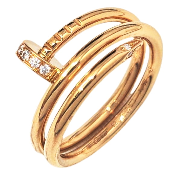 Pre-Owned Cartier Juste Uncre Ring with Diamonds, 18K Gold, 750mm, #52, for Men and... (Good)