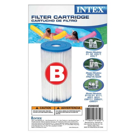 Intex 29005E Easy Set Type B Replacement Filter Pump Cartridge for Above Ground Swimming Pools with Dacron Fiber for Ultimate Filtration