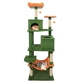 thumbnail image 1 of Costway 70" Cat Tree for Indoor Cats with Padded Top Perch, Dual Condos, Hammock, Platforms Green, 1 of 10
