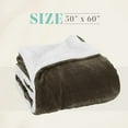 thumbnail image 2 of Elegant Comfort Reversible and Ultra-Plush Flannel Fleece Sherpa Throw- Lightweight Soft and Cozy- All Season Decorative Throw, Perfect for Lounging, 50 x 60 inches, Chocolate Brown, 2 of 6