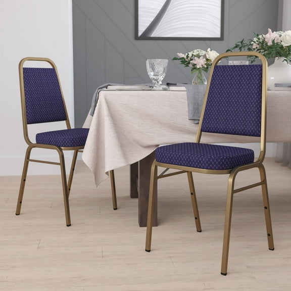 BizChair Hercules Series Adult Size Trapezoidal Stacking Banquet Chairs, Set of 4, Navy