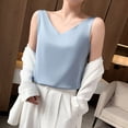 thumbnail image 3 of Lmueinov Womens Summer Satin V-Neck Tank Tops,Soft Silky Sleeveless Cami,Breathable Comfortable Shirt for Women, Everyday Casual Wear, 3 of 4
