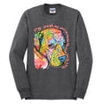 thumbnail image 3 of Neon Lab Dog Lover Shirt | Labrador Dogs Speak To Those Who Listen | Dean Russo Art Animal Lover Mens Long Sleeve Shirt, Heather Black, 3X-Large, 3 of 6