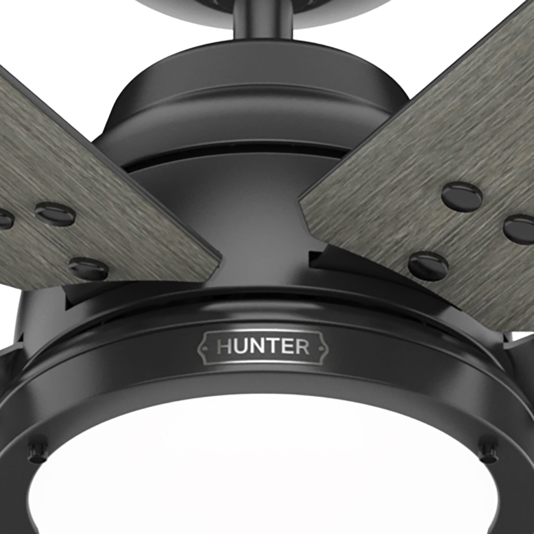 Hunter 72 inch Indoor Ceiling Fan with LED Light and Remote Control - Black Smart Ceiling Fan, Standard Mount, 6 Blades, For Bedroom or Living Room, Quiet - Gravity 51950, Matte Black