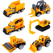 Dreamon Mini Engineering Models Construction Truck Vehicle Playset (6 Pieces)