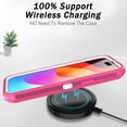 thumbnail image 2 of Xhy for iPhone 15 Case with Screen Protector and Belt Clip Holster Military Grade Heavy Duty Protection 3 in 1 Shockproof Armor Rugged Durable iPhone 15 6.1 inch 2023 Phone - Rose Red+White, 2 of 10