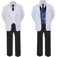 thumbnail image 2 of 5pc Boy Toddler Formal Gold Yellow Vest Bow Tie Black Khaki Navy Hat Shorts S-4T, 2 of 3