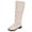 White, variant on Viluyesy Knee High Boots for Women Fashion Block Heel Round Toe Faux Suede Slouchy Chunky Sole Casual Shoes Black Size 7.5