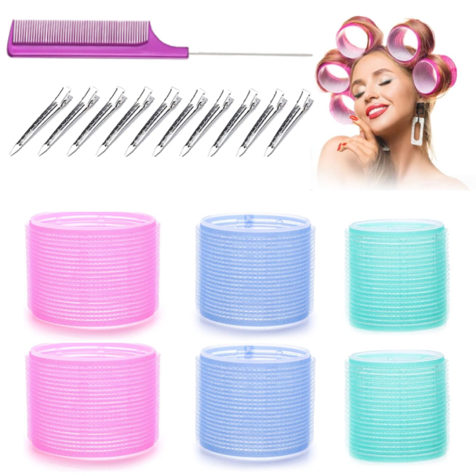 New T3 Micro Volumizing Hot Rollers Luxe Set - White and Purple Text Amazon.com: T3 - Volumizing Hot Rollers LUXE (2 ct.) | Hair  main image 4