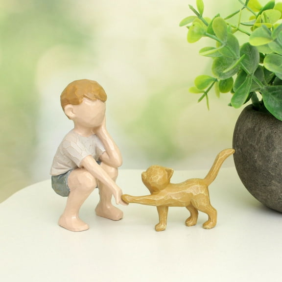 PRETXORVE Home Decor, Room Decor, Home Decorative Items Boy and Cats Decorative Items Study Home Decorative Items