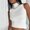 White, variant on Njoeus Women's Casual High Neck Crop Tank Top Ribbed Basic Sleeveless Cami Tops Vests Asymmetric Hem