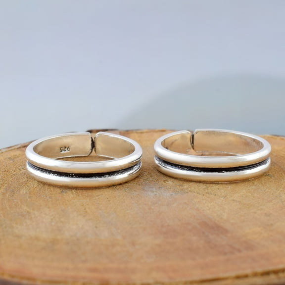 Sechi Sterling Silver Toe Rings for Women, 925 Silver, Pack of 2
