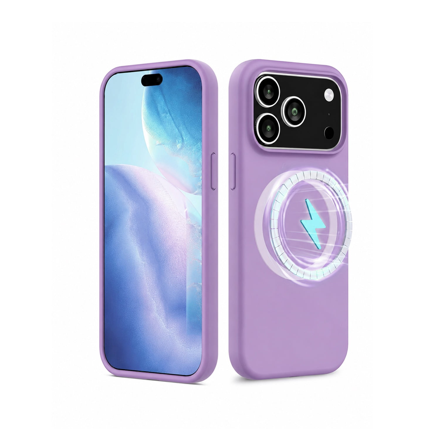 Ultra Slim Silicone Cover with Wireless Charging Support for iPhone 17 Pro Max - Lilac