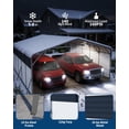 thumbnail image 2 of 20x25 FT Heavy Duty Metal Carport - Outdoor Portable Garage Shelter - Galvanized Steel Roof, Removable PE Sidewalls, Reinforced Base, LED Light - for Cars, Trucks, Boats, 2 of 7