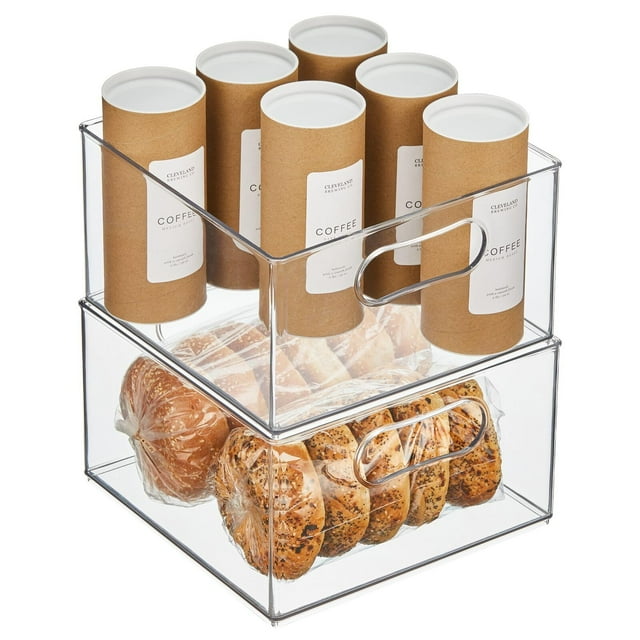 Organizador de almacenamiento mDesign Ligne Collection, paquete de 2 unidades, transparente