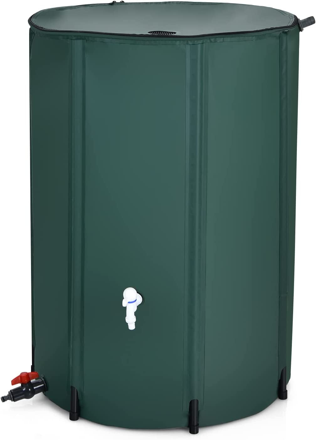 LDAILY 100 Gallon Collapsible Rain Barrel to Collect Rainwater from Gutter, PVC Rain Water Collection Barrel w/Spigot Filter & Top Mesh, Effectively Saving Water, Large Water Storage Container
