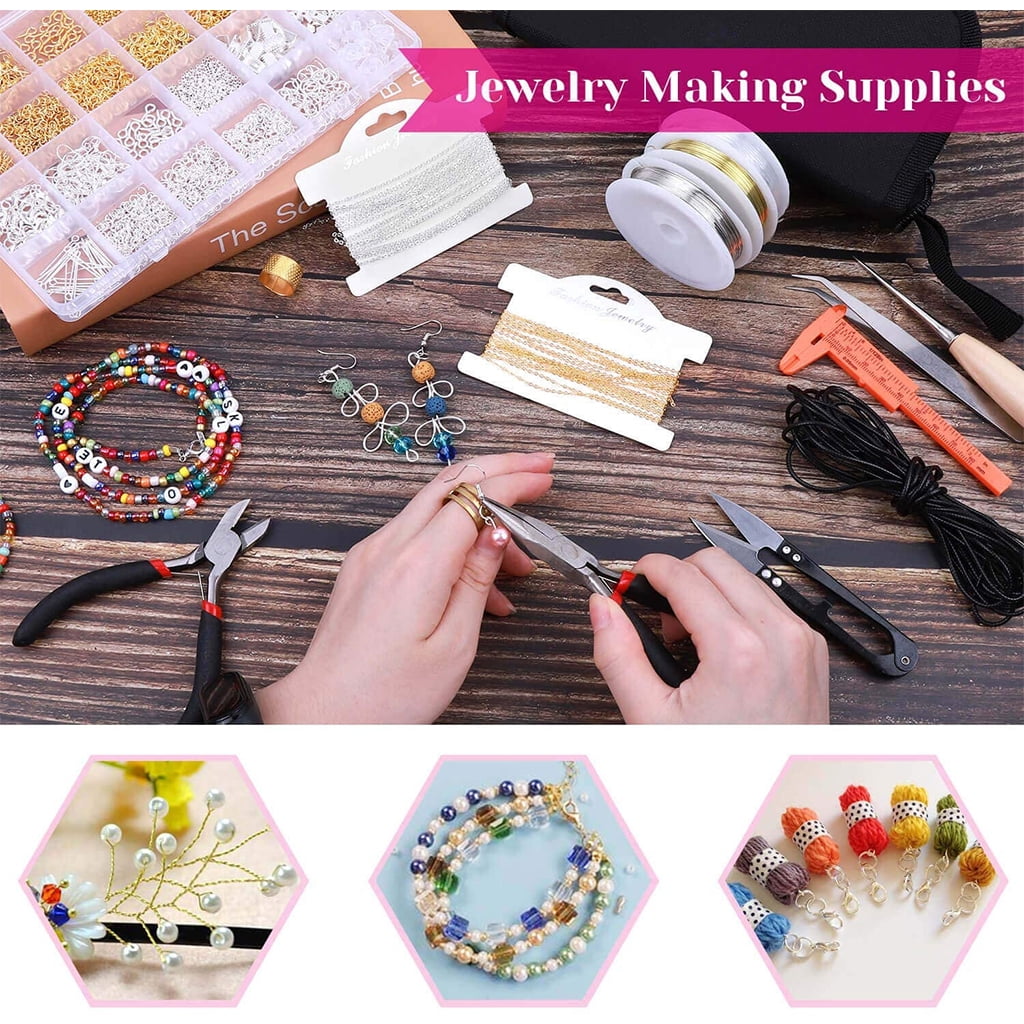 Oasiva Jewelry Making Supplies Set with Jewellery Wires Findings Kit DIY Crafts Tools