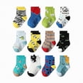 thumbnail image 4 of HCNTES Toddlers Boys Girls Socks Set Kids Socks Set Children 1T 2T 3T 4T 5T 6T 7T Summer Crew Socks Set Daily School Activities Socks(Z01-E,3-5 Years), 4 of 4
