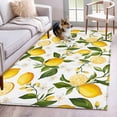 thumbnail image 3 of Lemon Summer Area&nbsp;Rug 4x6ft Floral Lemon Yellow Green Non-Slip&nbsp;Washable Square&nbsp;Rugs Soft Felt Indoor Floor Mat for Bedroom Kitchen Living Room Bathroom, 3 of 9