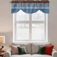thumbnail image 2 of Blue Brown Flowers Tie Up Valance Curtains for Windows, Kitchen Curtains Window Treatments, Classic Botanical Art Elegant Short Window Shades Valances for Bedroom Bathroom Cafe 42"x18", 2 of 8