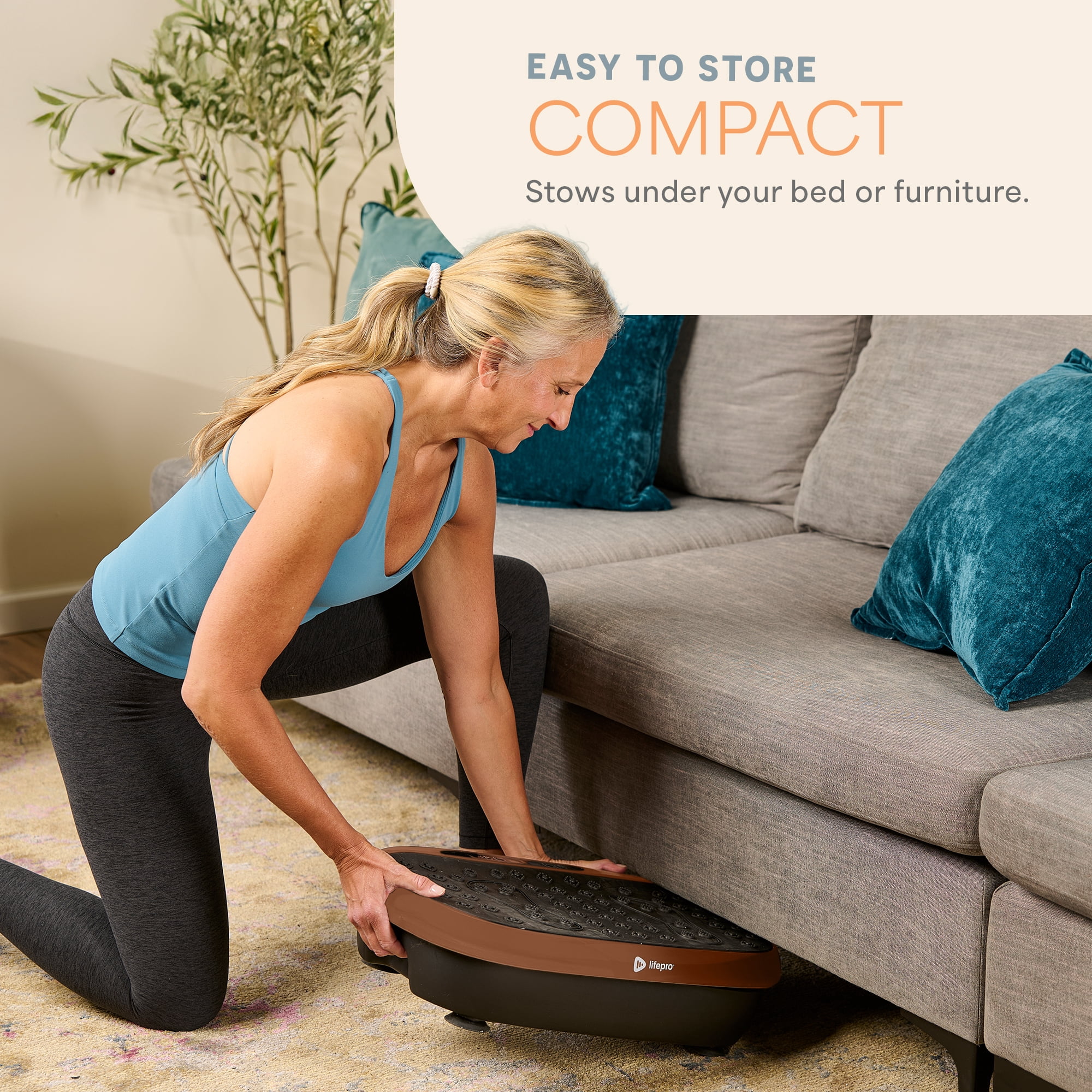 Lifepro HexaPlate Lite Vibration Plate Exercise Machine – Full Body Vibrating Plate for Weight Loss, Lymphatic Drainage & Recovery – Compact Home Workout with Magnetic Acupoints & Remote - Copper