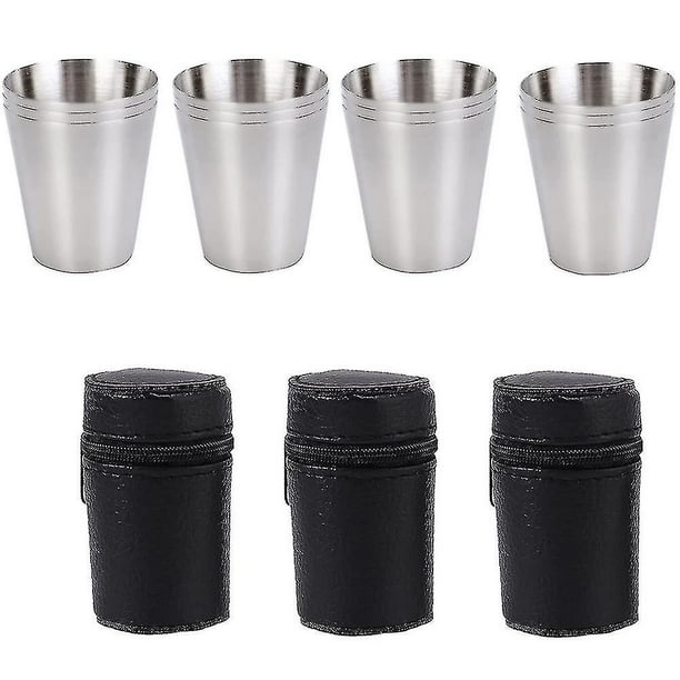Paquete de 12 jarras, vasos de chupito de acero inoxidable, vasos de 30 ml