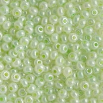 John Bead Czech Glass Seed Beads 6/0 (100g) Green Ceylon Beads for DIY Art Crafts Jewelry Bracelets Necklaces Earrings Making