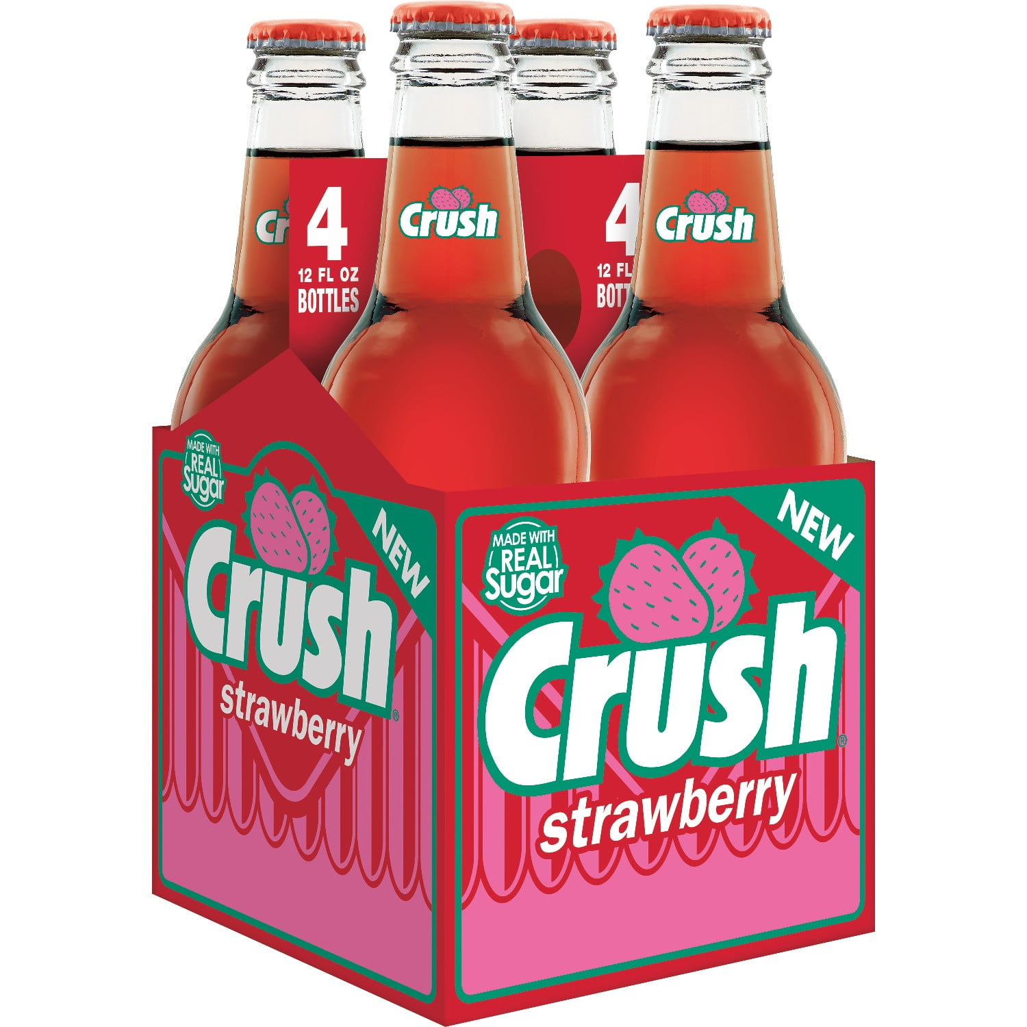 Crush Strawberry Caffeine Free Soda 12 Fl Oz 4 Count Walmart Com