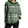 thumbnail image 2 of Womens Christmas Hoodies Casual Long Sleeve Pullover Hooded Sweatshirt Relaxed Fit Sports Comfortable Winter Streetwear Holiday Loose Outdoor Daily Graphic Hoodies Green XXXXL, 2 of 4